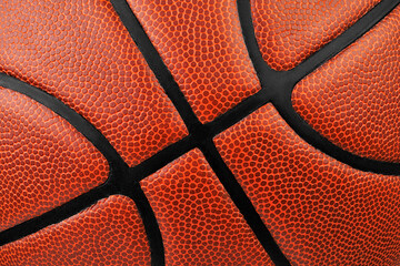 Fototapeta premium pattern of orange leather textured basketball background