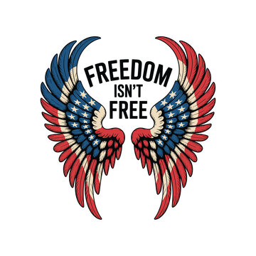 American eagle with wings holding the American flag in a heart shaped vector design