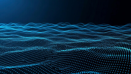 ia generated. Abstract Blue Digital Wave of Data and Technology Background. Abstract 3D blue digital wave representing data flow, artificial intelligence, and modern technology network background.
