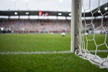 Detail of the goal post at the football pitch © Dziurek