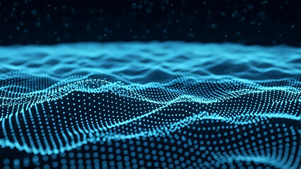 ia generated. Abstract Blue Digital Wave of Data and Technology Background. Abstract 3D blue digital wave representing data flow, artificial intelligence, and modern technology network background.