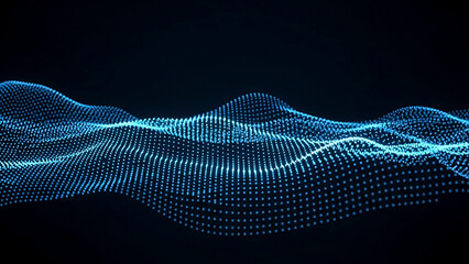 ia generated. Abstract Blue Digital Wave of Data and Technology Background. Abstract 3D blue digital wave representing data flow, artificial intelligence, and modern technology network background.