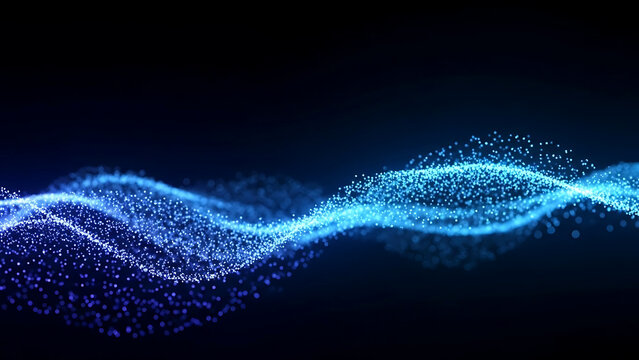 ia generated. Abstract Blue Digital Wave of Data and Technology Background. Abstract 3D blue digital wave representing data flow, artificial intelligence, and modern technology network background.