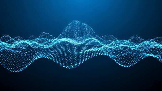 ia generated. Abstract Blue Digital Wave of Data and Technology Background. Abstract 3D blue digital wave representing data flow, artificial intelligence, and modern technology network background.
