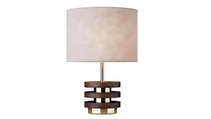 Modern Wooden and Brass Table Lamp