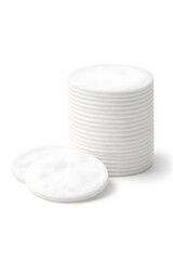 Obraz premium Cotton Pads Stack Isolated on White Background, Skincare and Medical Use