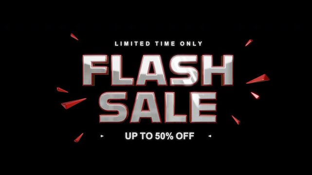 Flash Sale background seamless loop 3d motion render animation for social media ads, e-commerce, and promotions