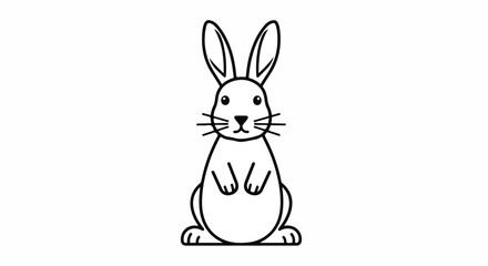 Fototapeta premium Minimalist Black and White Illustration of a Rabbit
