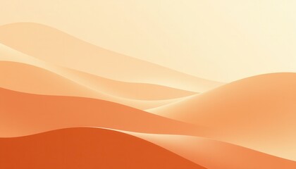 Soft Undulating Waves of Warm Orange Tones in Minimalist Background Design for Abstract Art