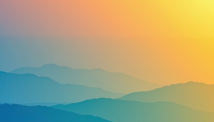 Fototapeta premium Serene Sunset Over Layered Hills Creating a Tranquil Landscape with Soft Color Gradients