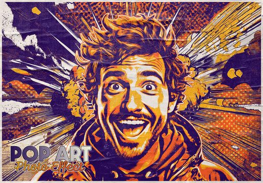 Exploding Pop Art Photo Effect Mockup