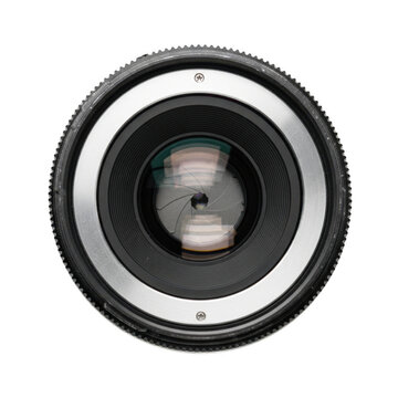 Camera lens close-up isolated on transparent background
