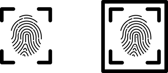 Fingerprint Scan Icon for Biometric Security and Identity Verification