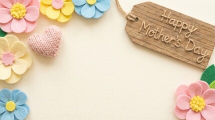 Celebratory mother's day floral arrangement home setting greeting card design colorful background close-up perspective love and appreciation theme for family connections