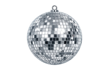 Fototapeta premium Disco ball sparkling, reflecting light, creating a party atmosphere, 3d render with transparent background for celebration and music events