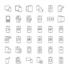 Mega collection of mobile UI line icons