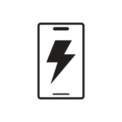 Fototapeta premium Smartphone battery charging power solid icon