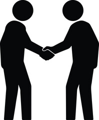 Isolated two people shaking hands in agreement illustration vector