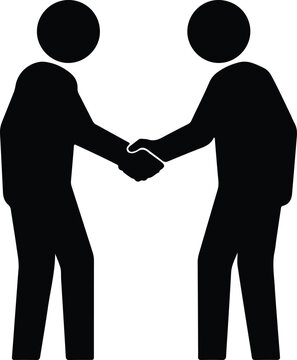 Isolated two people shaking hands in agreement illustration vector