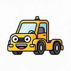Cartoon Tow Truck Vehicle Illustration.