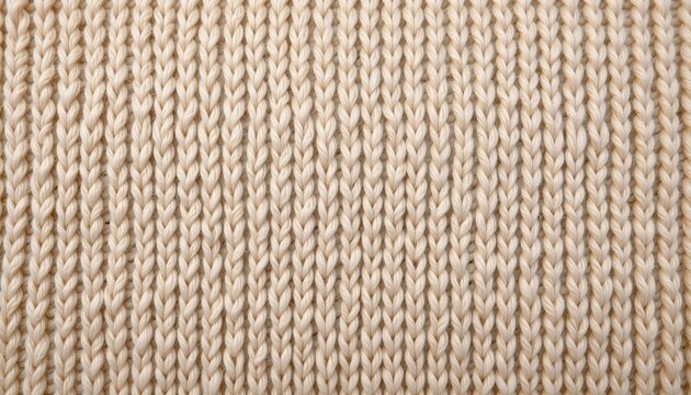 Close-Up View of Cozy Natural Beige Knitted Texture Fabric for Home Decor and Fashion Projects