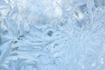 Obraz premium Frost Patterns on Glass in Winter Light