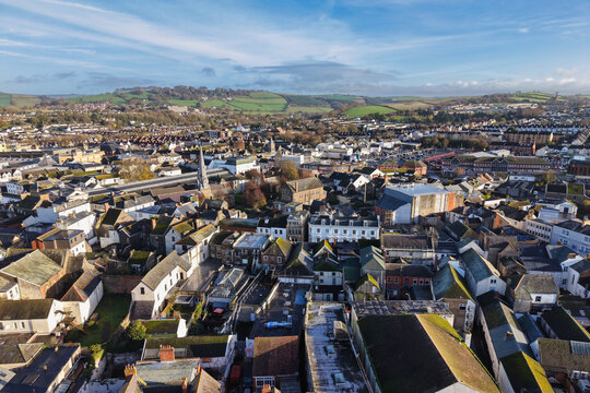Aerial view of  Barnstaple, North Devon, UK