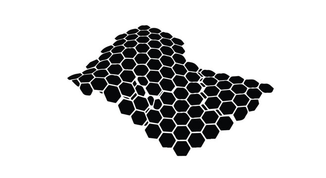 Abstract hexagonal molecular structure with a dark, futuristic feel