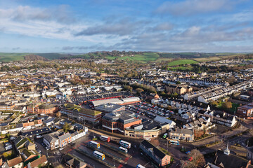 Fototapeta premium Aerial view of Barnstaple, North Devon, UK