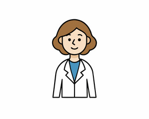 Fototapeta premium Woman in Lab Coat , Scientific Research and Technology Vector Art