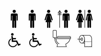 Restroom Icon Set.