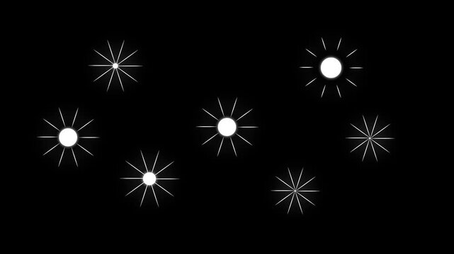 Dynamic Circle Firework Blast with Line Sparks, Shiny Geometric Explosion Animation, Modern Motion Graphics Template, Seamless 4K Black Background Loop