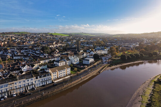 Aerial view of  Barnstaple, North Devon, UK