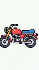 Fototapeta premium Colorful cartoon motorcycle illustration.