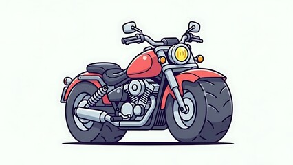 Fototapeta premium Red motorcycle with black tires.