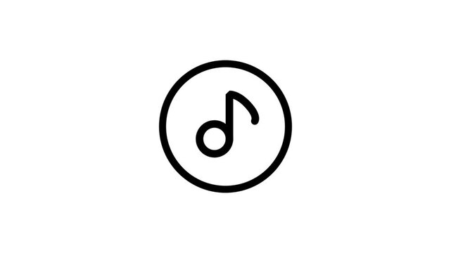 Motion icon music symbol on a circle line. Great for music, entertainment, industry and web. 