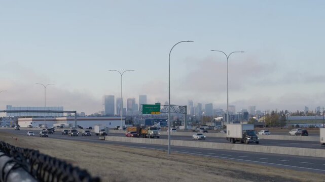 Highway and the city in the background