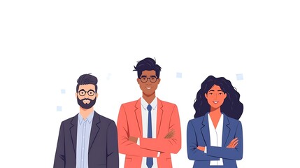 Colleagues Discussing Work on Mobile Phone Isolated on White Background