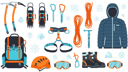 Essential winter mountaineering gear collection for snowy adventures