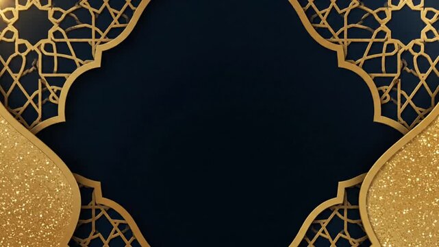 An intricate gold filigree design surrounds a dark blue background, showcasing artificial intelligence generated patterns in a classical architectural style