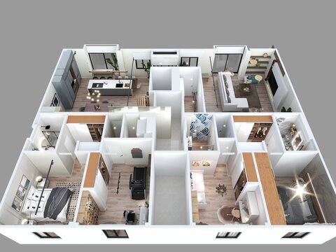 plano de casa . house  tour de vivienda de lujo 