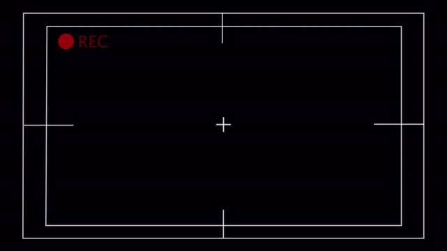 rec animation  with Alpha Channel, offering simple-to-use video recording camera screen animation in horizontal view in transparent background in 4K animation 