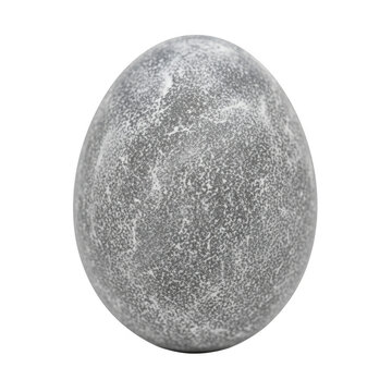 A speckled gray egg with a textured surface and subtle sheen, perfect for easter or spring themes isolated on transparent background