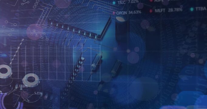 Animation of data processing over caucasian male soccer player on stadium