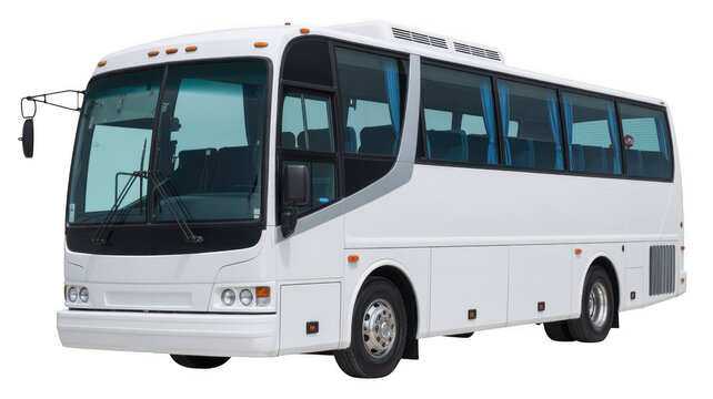White bus isolated vehicle isolated on a transparent background
