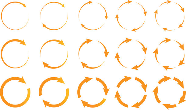 PrMinimalist circular arrows set. Mobile app rotation icon collection icons. web interface motion vector elements.Modern rotation and direction icons
int
