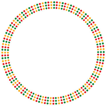 Abstract Juneteenth round frame. Black History Month. Copy space. Ideal for Juneteenth celebration, Black History Month, African heritage event, or cultural awareness poster. PNG. Vector illustration