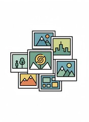 Obraz premium Minimal Photo Gallery Icon Illustration