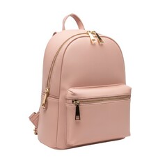 Elegant pink leather backpack