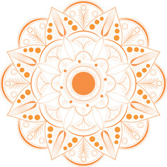 Orange mandala on white background